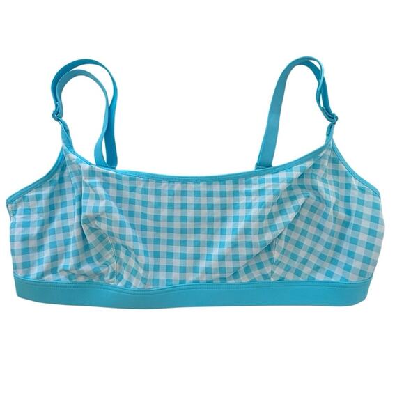 New Parade Checkered Light Blue Bralette Medium - Picture 1 of 3